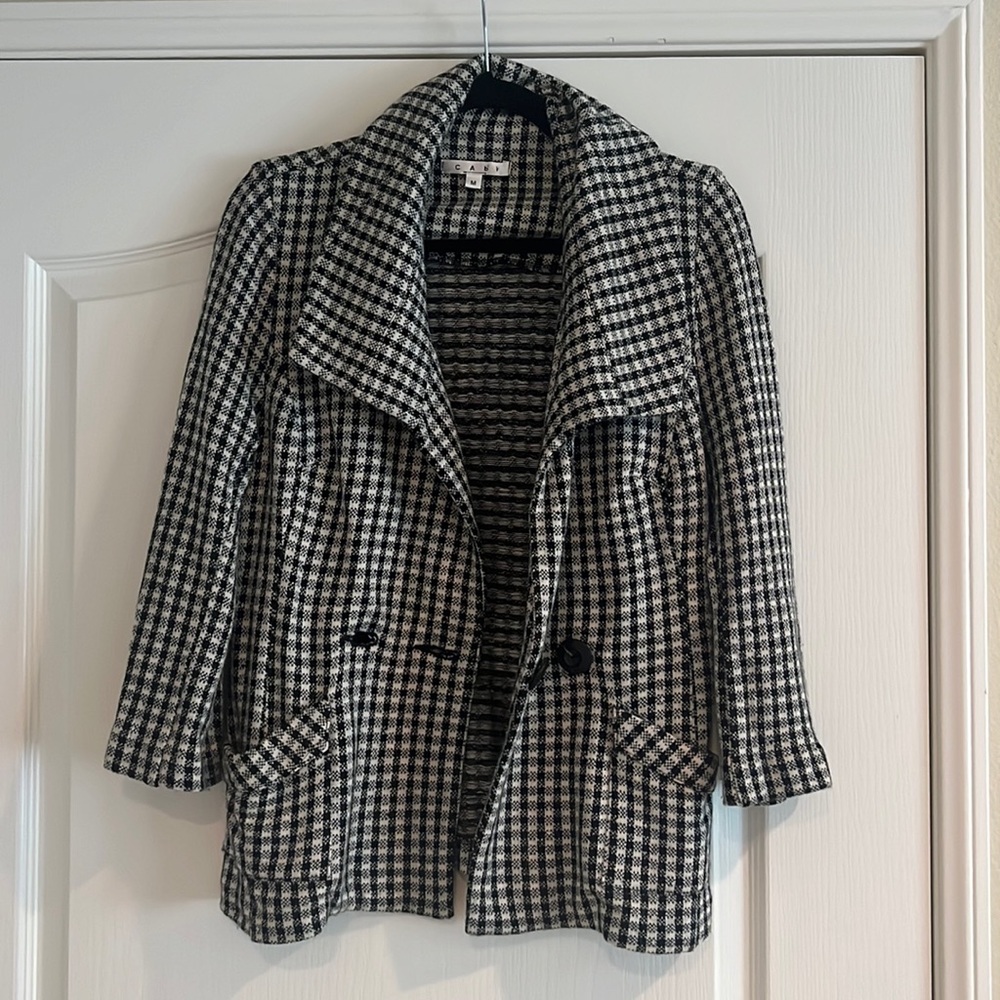 Cabi black and white checkered coat/blazer size M